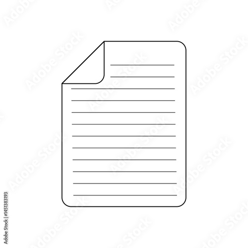 端の折れた紙　罫線有り
Folded edge of paper with lines