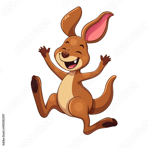 Funny kangaroo cartoon animal vector illustration