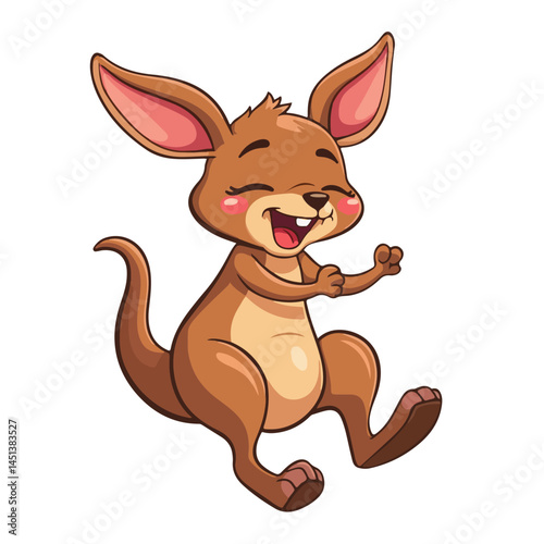 Funny kangaroo cartoon animal vector illustration