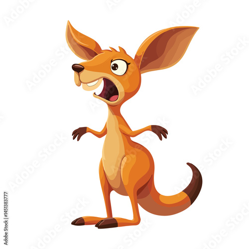 Funny kangaroo cartoon animal vector illustration