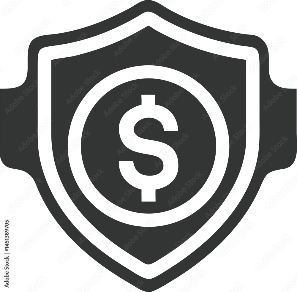 Dollar Sign Coin with Shield Icon
