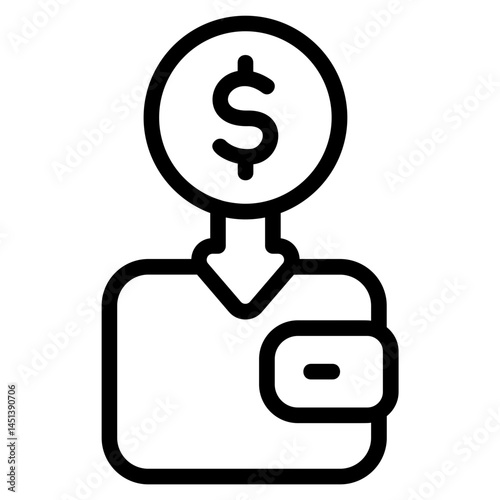 Money income Line Icon