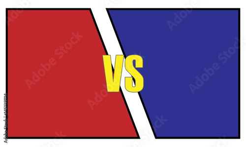 Comic Comparison Background: Red and Blue VS Design, VS Battle Graphics: Contrast and Competition Visuals.