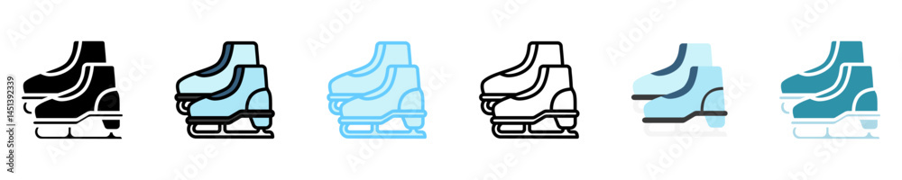 ice skates multi style, mini illustration icon set. use for modern concept, print, UI, UX kit, web and app development. Vector EPS 10, related to winter, cold season. ice skates multi style, mini illustration icon set. use for modern concept, print, UI, UX kit, web and app development. Vector EPS 10, related to winter, cold season.