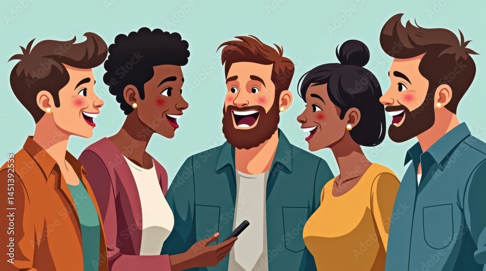 Celebrating world laughter day joyful people sharing smiles in a vibrant social environment Celebrating world laughter day joyful people sharing smiles in a vibrant social environment