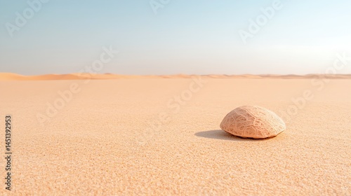 Isolated Sand Dune In Pale Yellow Desert Landscape