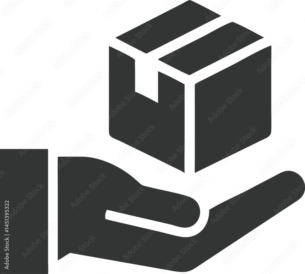 Holding Package Icon, Simple Box Design on Hand Holding Package Icon, Simple Box Design on Hand