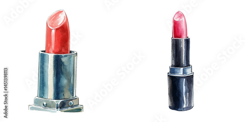 lipstick makeup watercolor vector illustration