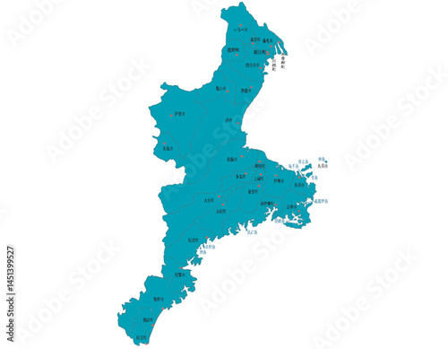 三重県　地図　グリーン　斑点　イラスト