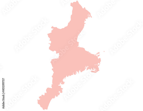 三重県　地図　ピンク　イラスト