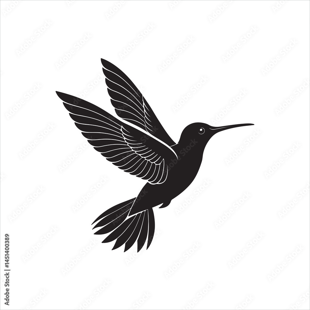 Fototapeta premium Minimalist Hummingbird Silhouette