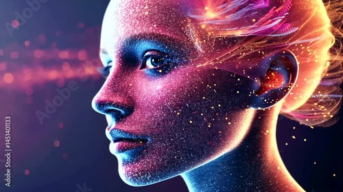 Abstract digital art of a female head