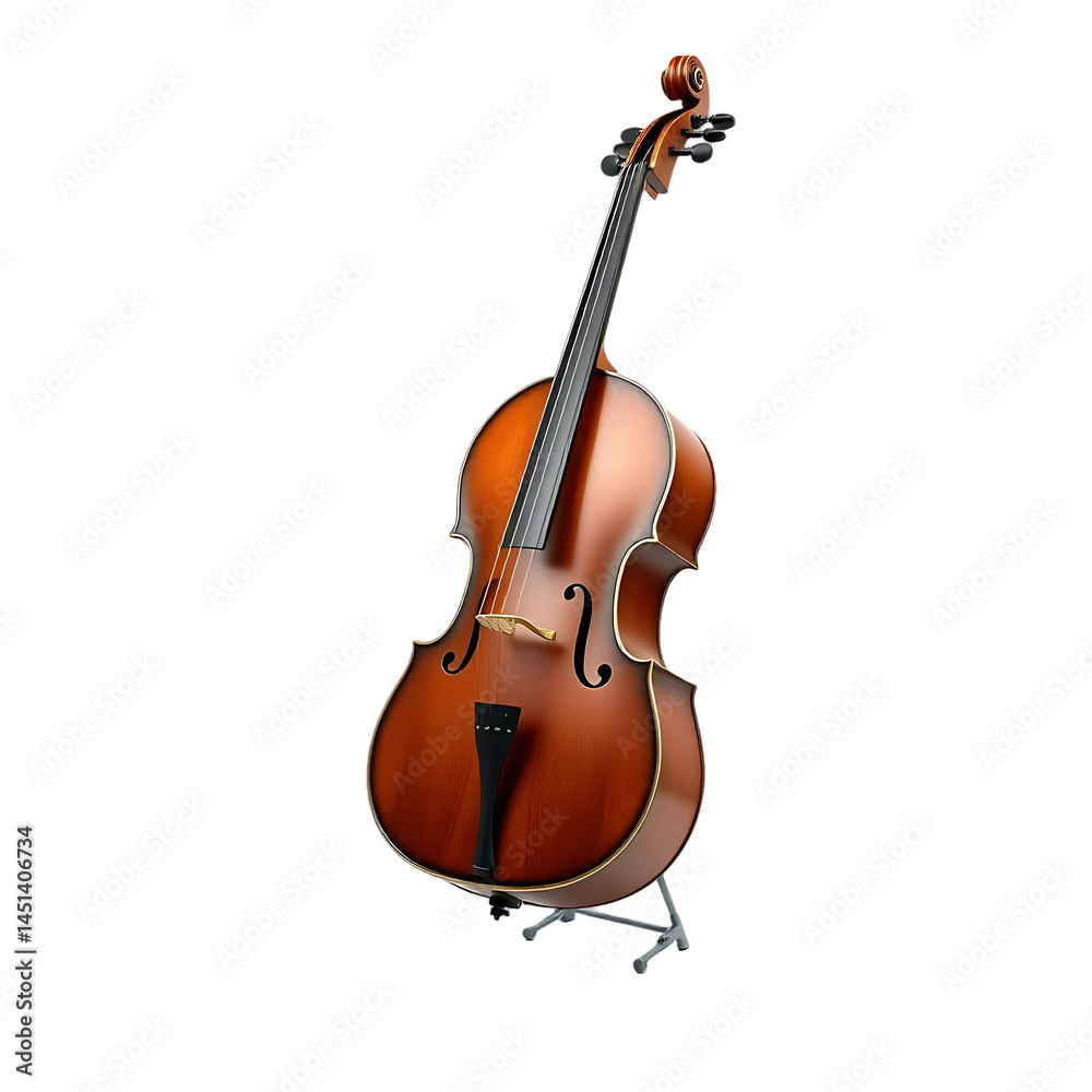 A beautifully rendered cello isolated on a transparent background. A beautifully rendered cello isolated on a transparent background.