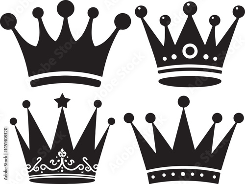 set of crowns vector