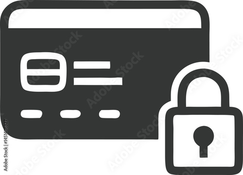 Free Download Secure Payment Card Icon, Padlock Protecting Credit Card - GFXLoad