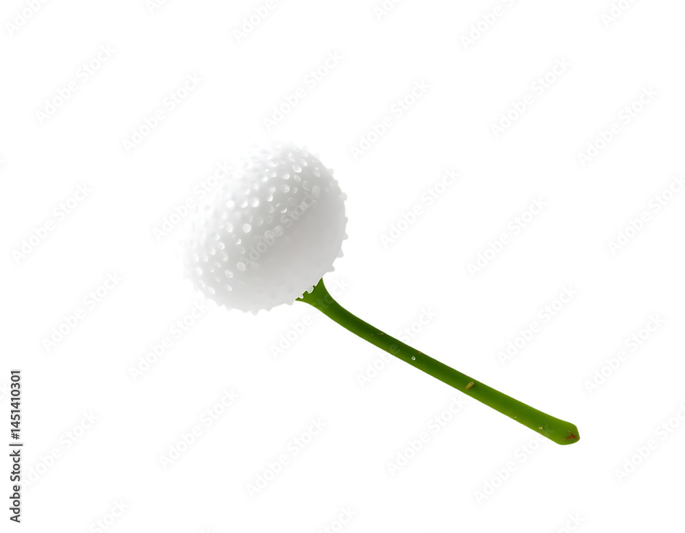 A close-up photograph of a jasmine flower bud with dew drops, isolated. A close-up photograph of a jasmine flower bud with dew drops, isolated.