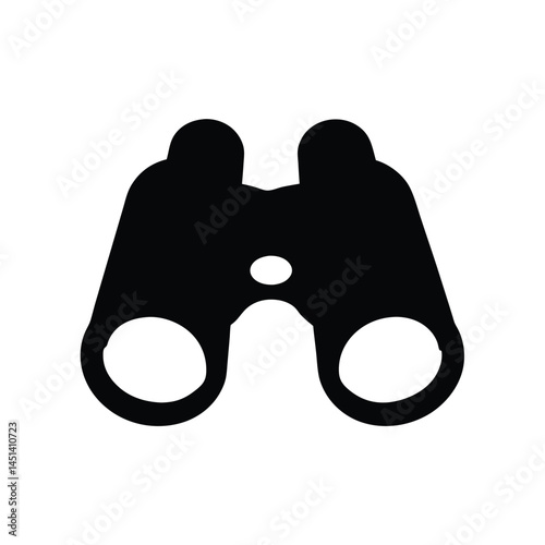 Black silhouette of binoculars, optical device for vision