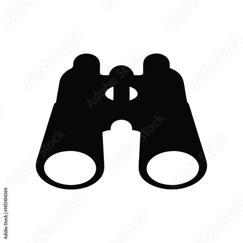 Black silhouette of binoculars, optical device for vision