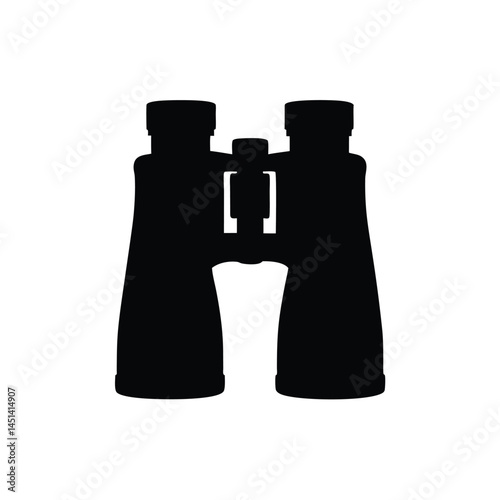 Black silhouette of binoculars, optical device for vision