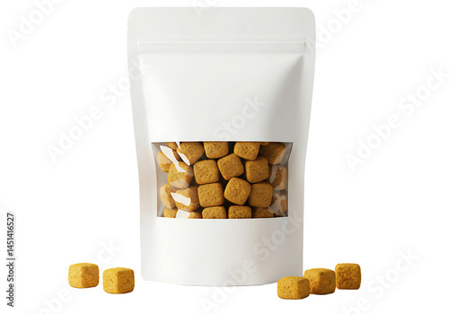 White stand up pouch dry food Transparent Background