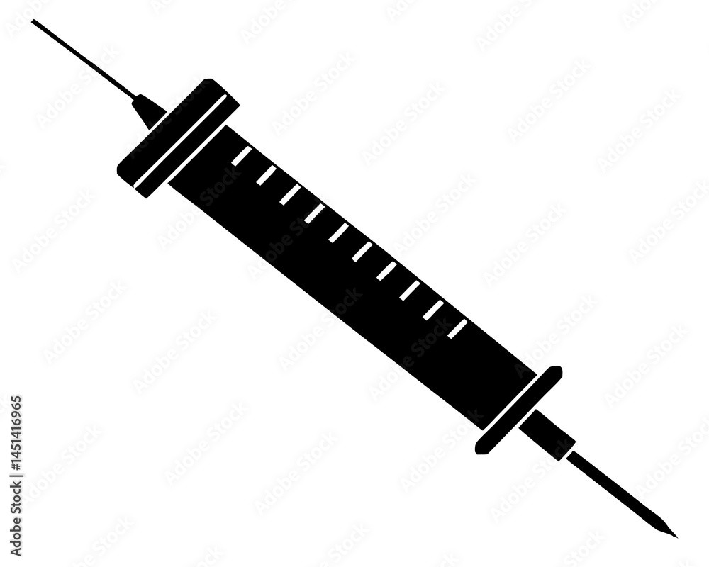 Fototapeta premium Syringe silhouette vector illustration