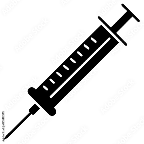 Syringe icon silhouette vector illustration