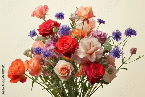 Wallpaper Mural A vibrant bouquet of mixed blooms in warm, vibrant tones. Torontodigital.ca