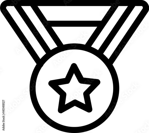 Star Symbol Business Award Medal Trophy Icon Design