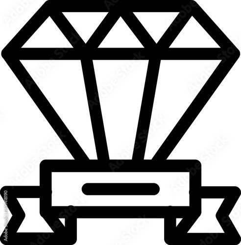 Winner Creative Diamond podium Vector Icon