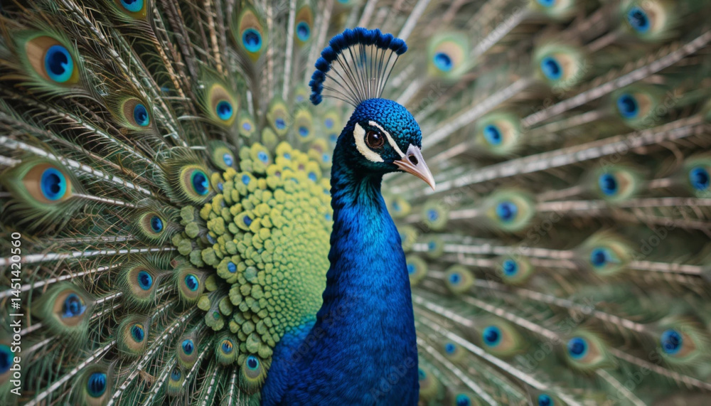 Obraz premium Stunning Peacock Displaying Vibrant Feathers