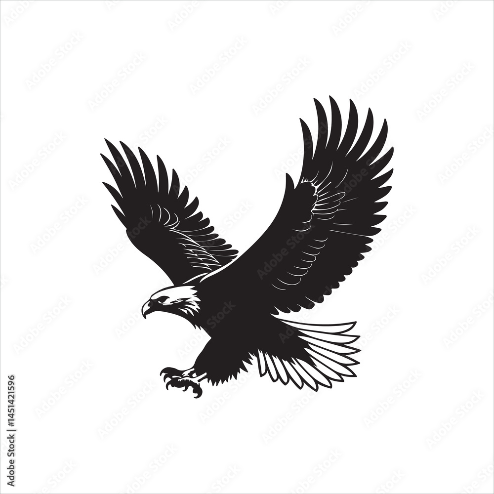 Fototapeta premium Powerful Eagle Silhouette Clip art