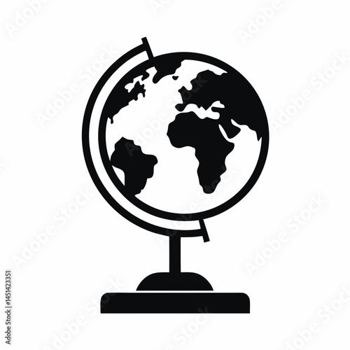 Globe icon silhouette vector illustration