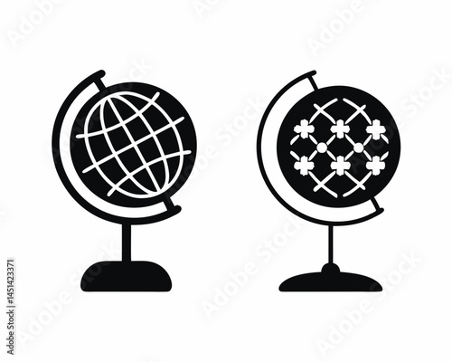 Globe icon silhouette vector illustration