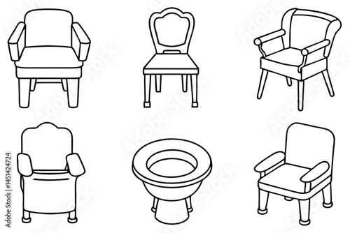Commode Chairs Elderly Support Line Art