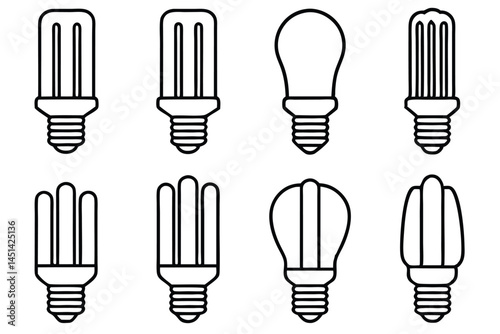 Compact fluorescent efficient lighting Line art