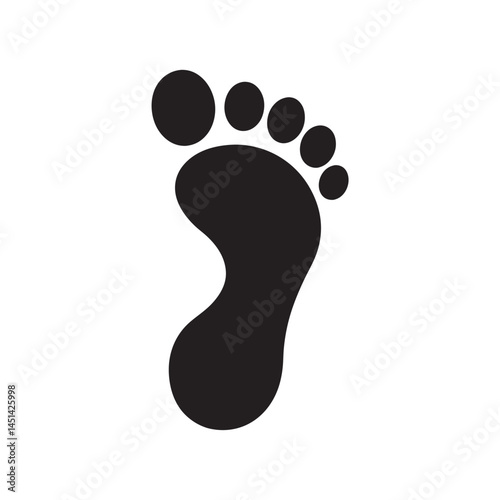 Human Footprint Silhouette Icon Isolated White