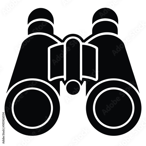 Minimalistic vector silhouette of binoculars with simple design