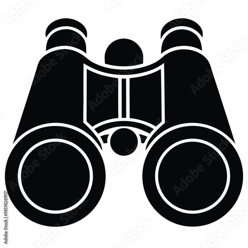 Minimalistic vector silhouette of binoculars with simple design