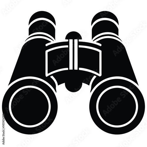 Minimalistic vector silhouette of binoculars with simple design