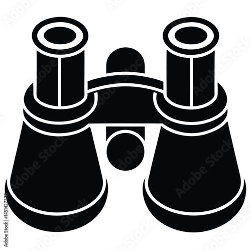 Minimalistic vector silhouette of binoculars with simple design