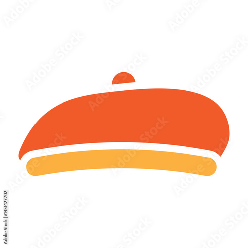 Beret Vector Glyph Two Colors Icon Design