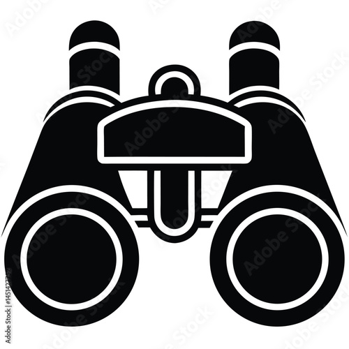 Minimalistic vector silhouette of binoculars with simple design