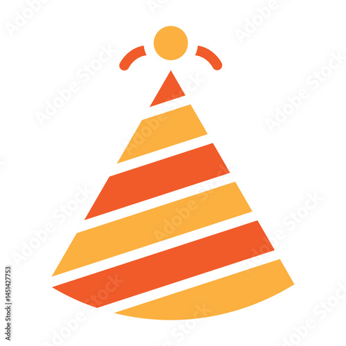 Party Hat Vector Glyph Two Colors Icon Design