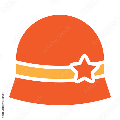 Cloche Hat Vector Glyph Two Colors Icon Design