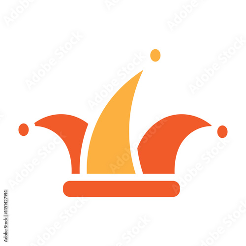 Jester Hat Vector Glyph Two Colors Icon Design