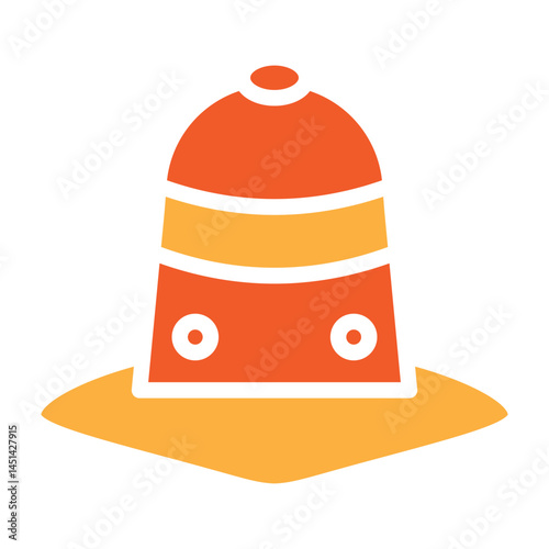 Pith Helmet Vector Glyph Two Colors Icon Design