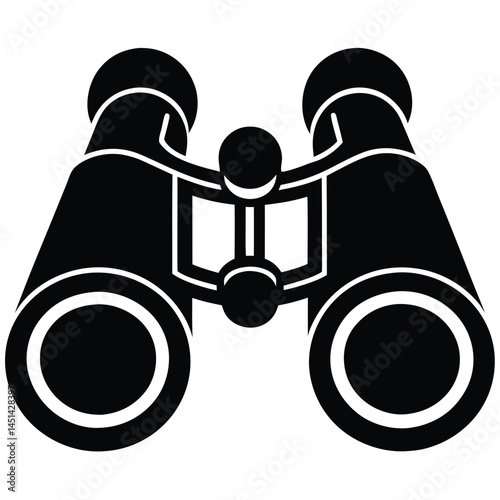 Minimalistic vector silhouette of binoculars with simple design