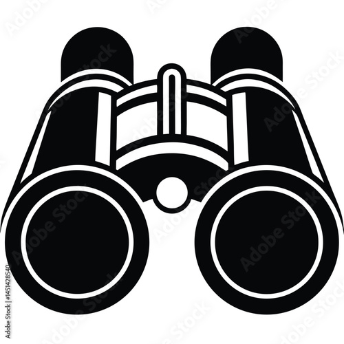 Minimalistic vector silhouette of binoculars with simple design