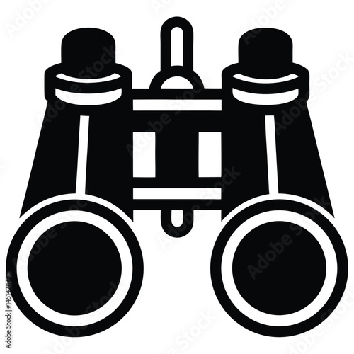 Minimalistic vector silhouette of binoculars with simple design