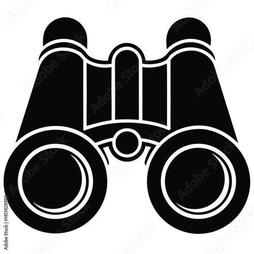 Minimalistic vector silhouette of binoculars with simple design